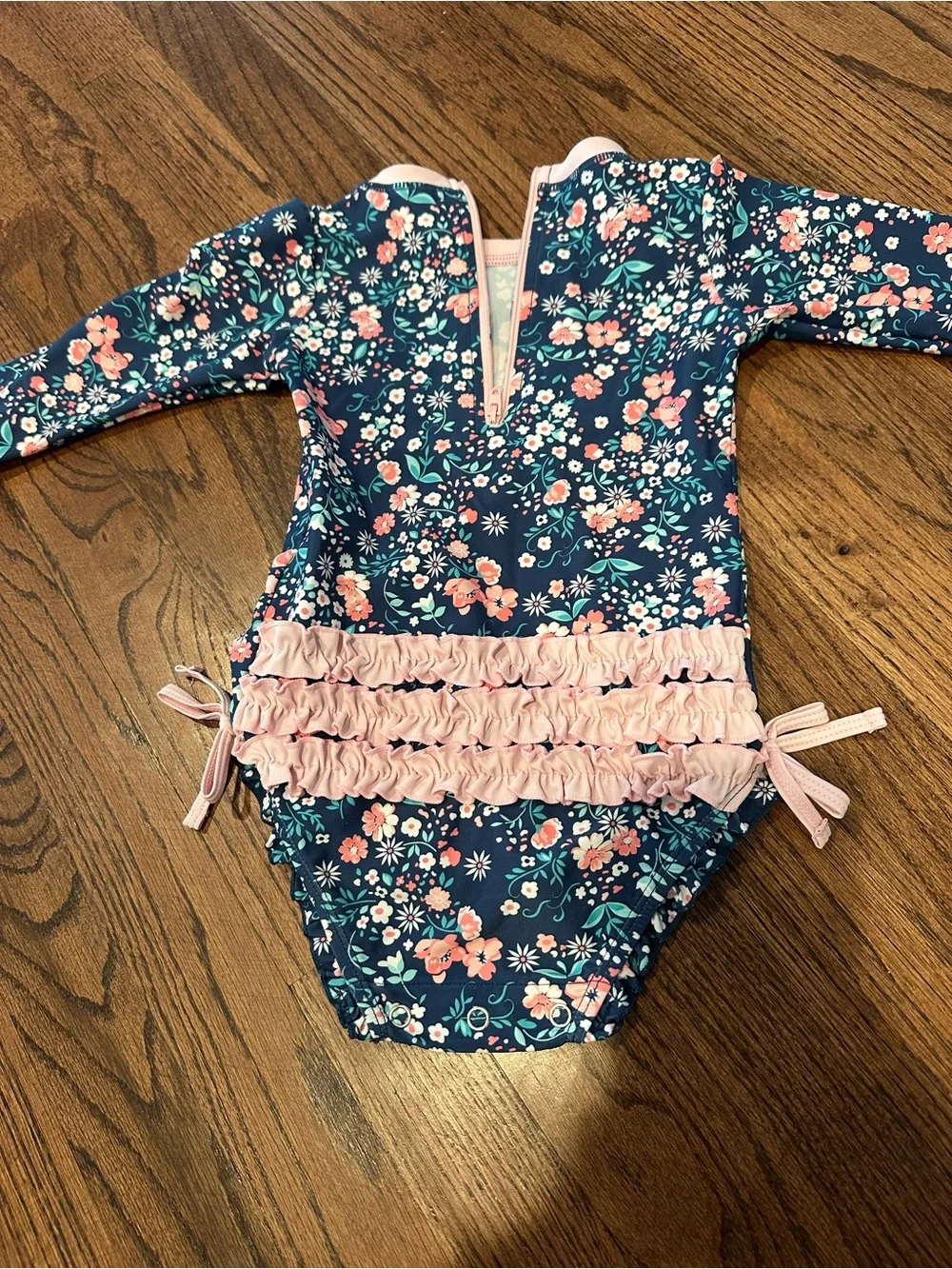 Ruffle Butts Swim - Navy Floral One-Piece 18-24M